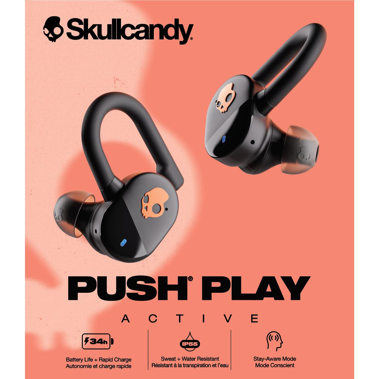 Skullcandy Push Play Active In-Ear Headphones (Black) - JB Hi-Fi