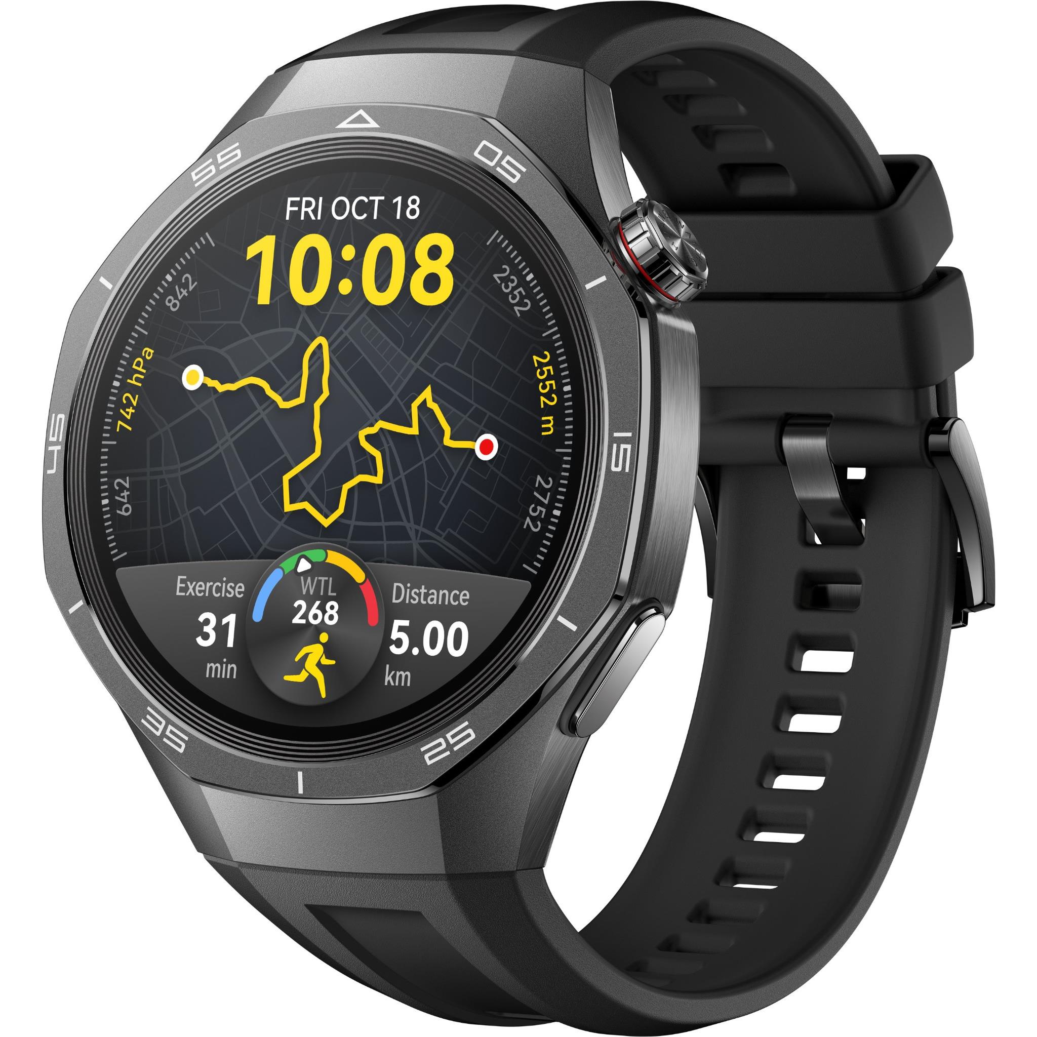 Huawei Watch GT 5 Pro 46mm Titanium Case Smartwatch (Black Strap)