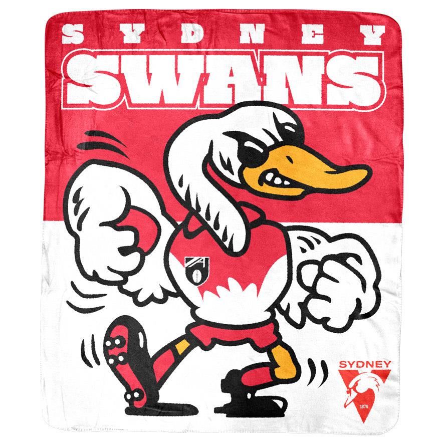 AFL Sydney Swans Coral Fleece Rug JB Hi-Fi