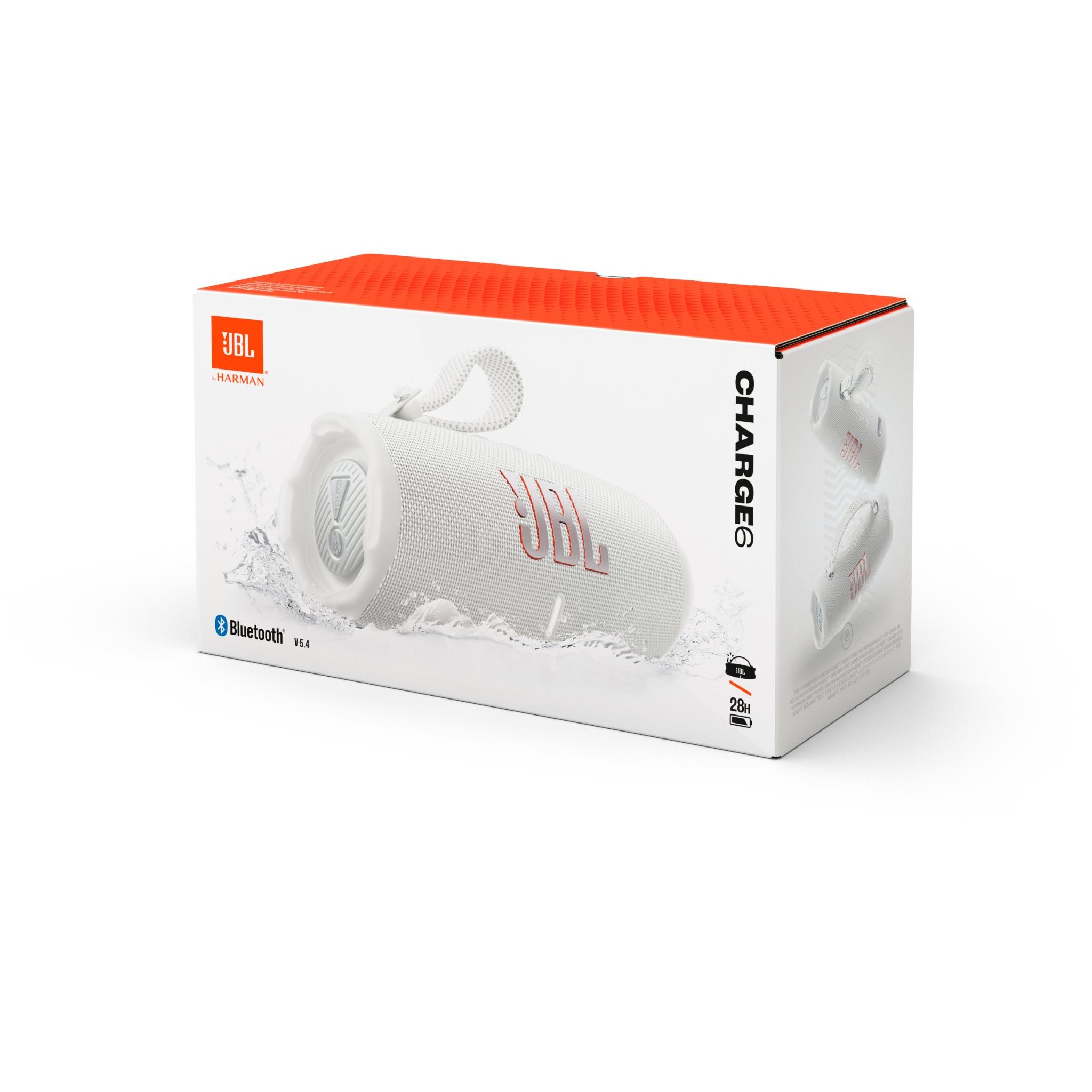 JBL Charge 6 Portable Bluetooth Speaker (White) - JB Hi-Fi