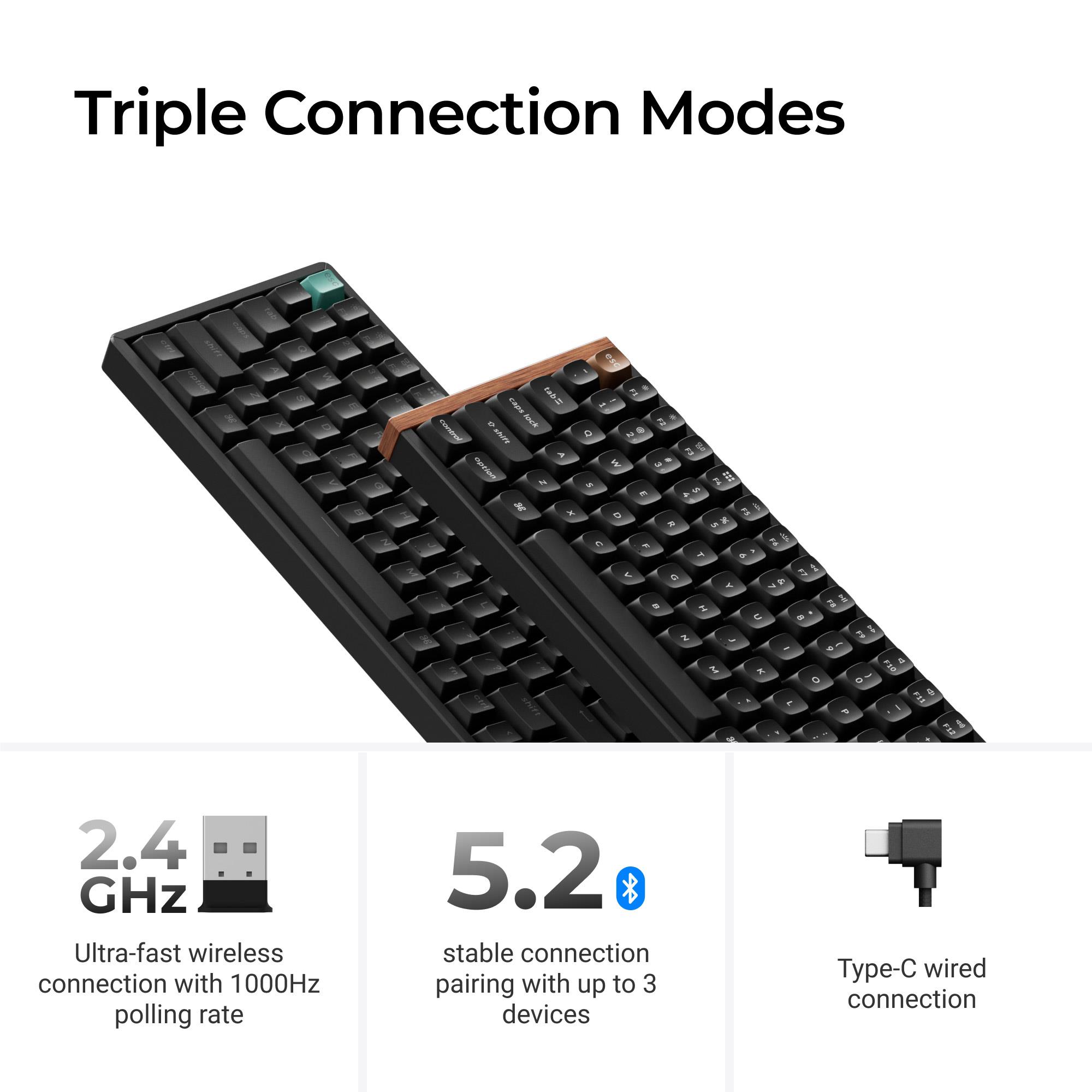 Keychron K2 HE 75% Wireless Custom Keyboard - Black - JB Hi-Fi