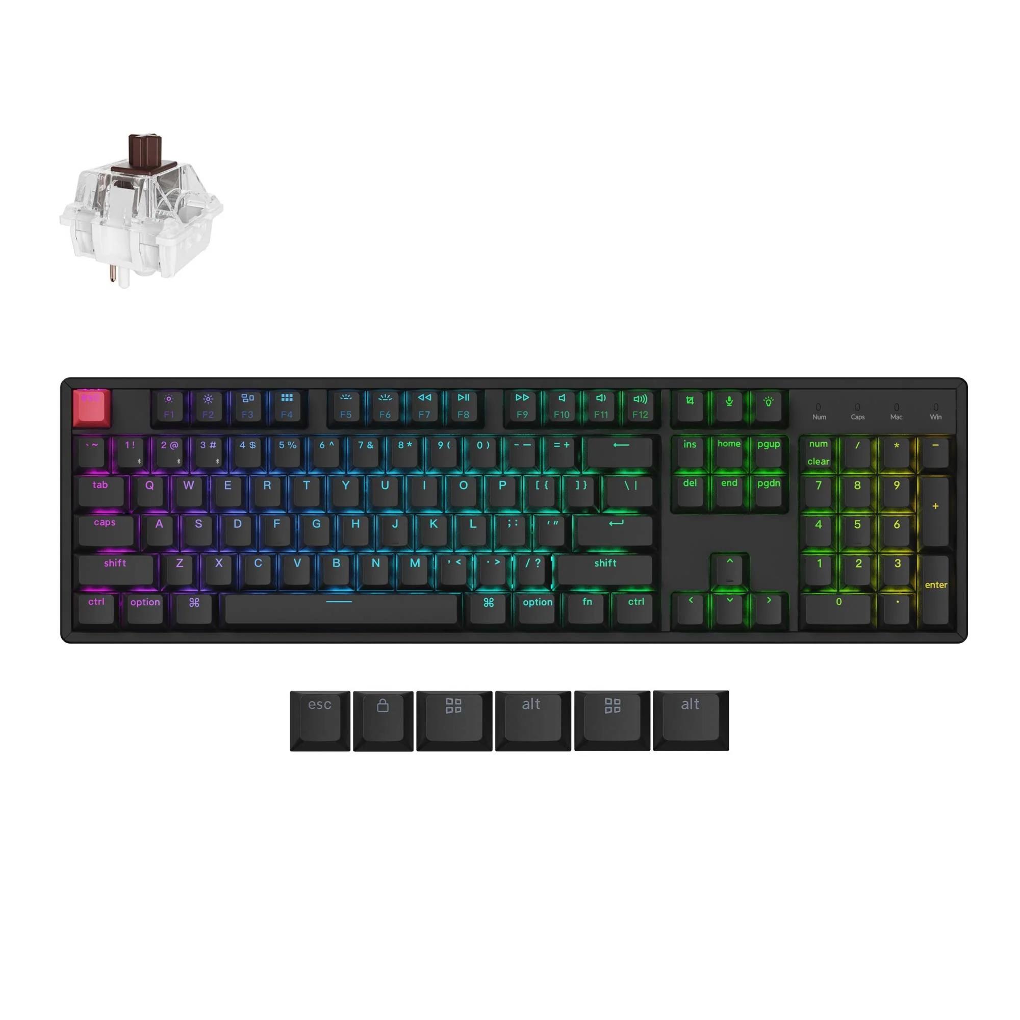 Keychron K10v2 Full Size Wireless Mechanical Keyboard with Aluminium Frame (Brown switch)