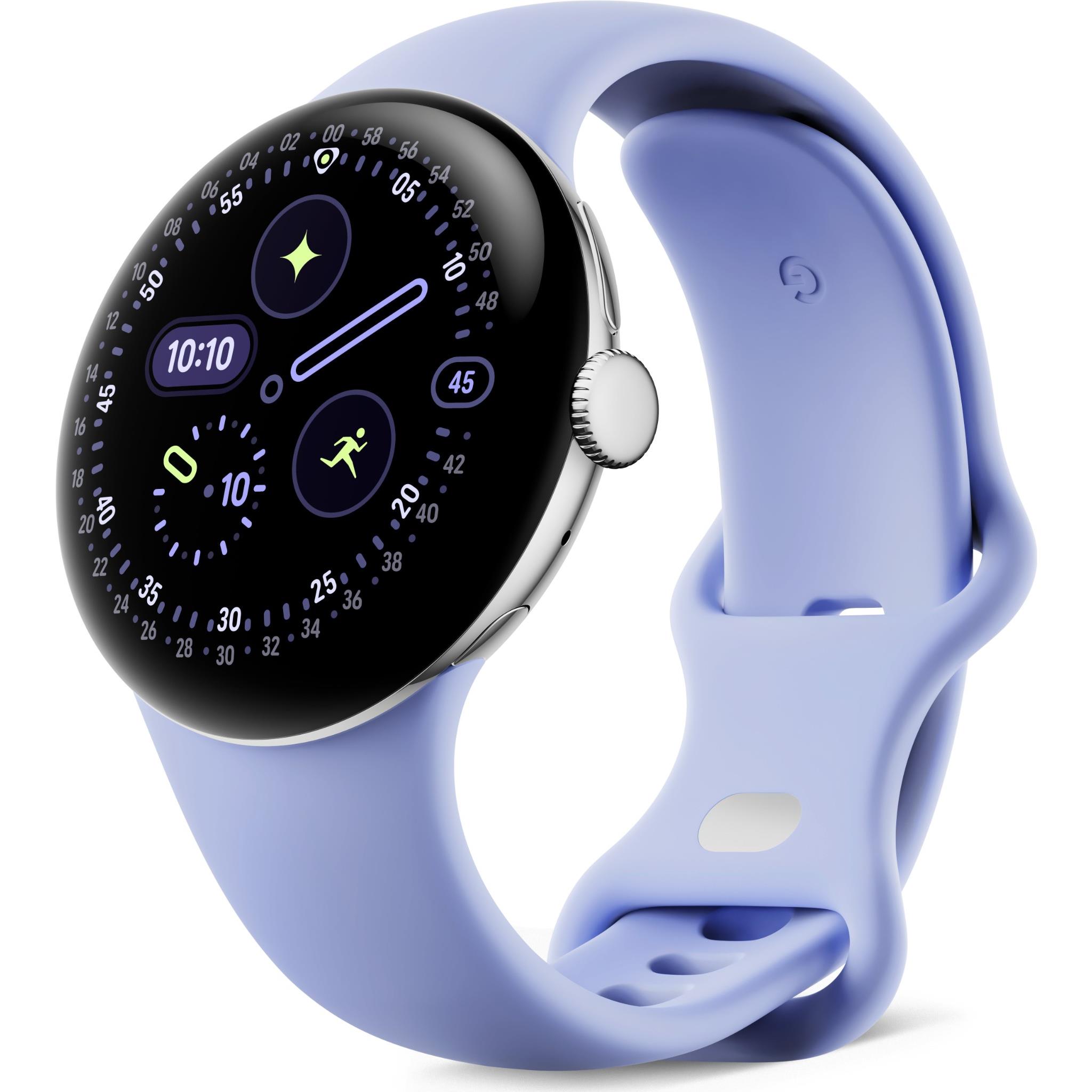Google Pixel Watch 4 Wi-Fi 41mm (Polished Silver with Iris Active Band)