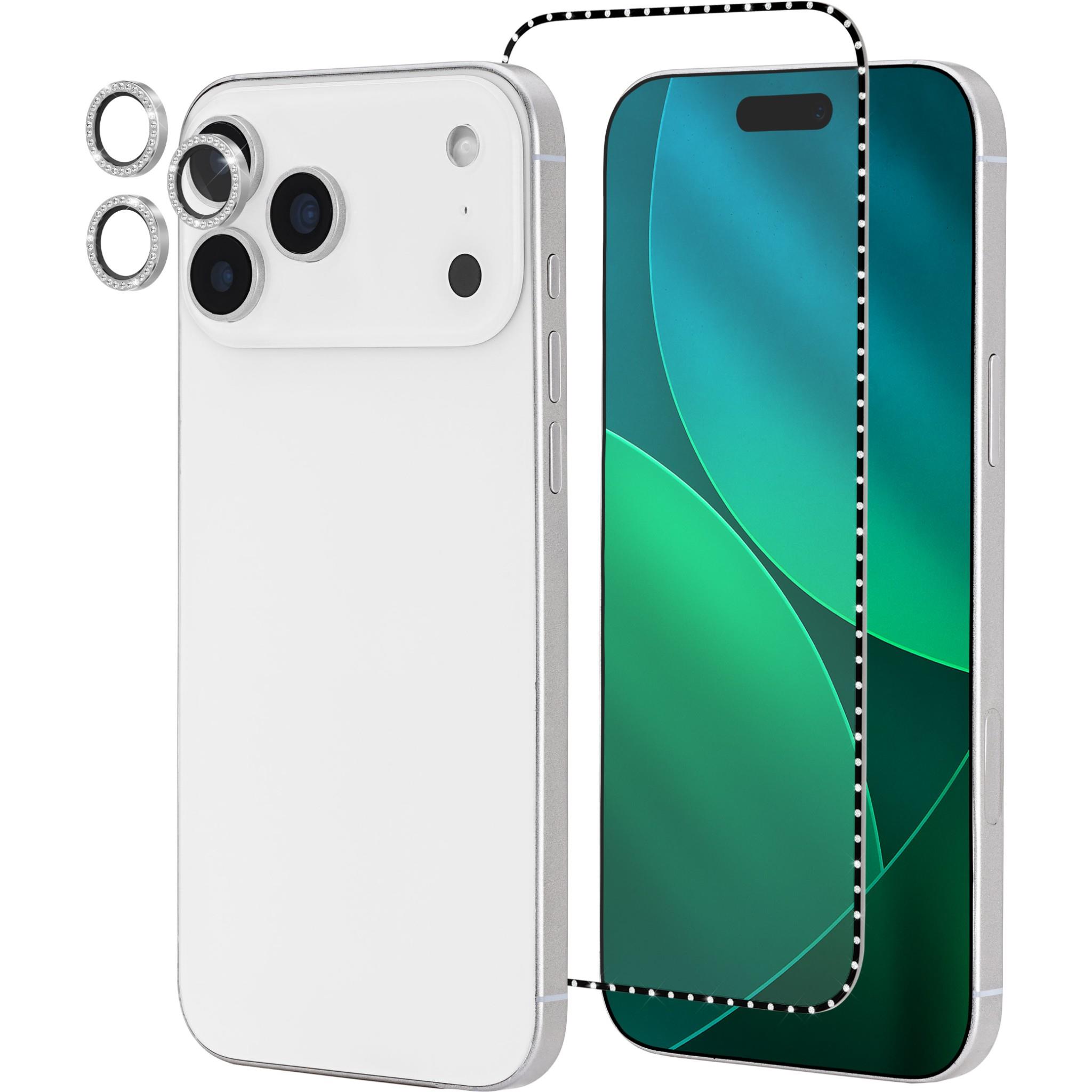 Kate Spade Screen and Lens Protector Bundle for iPhone 17 Pro (Set in Stone Silver)