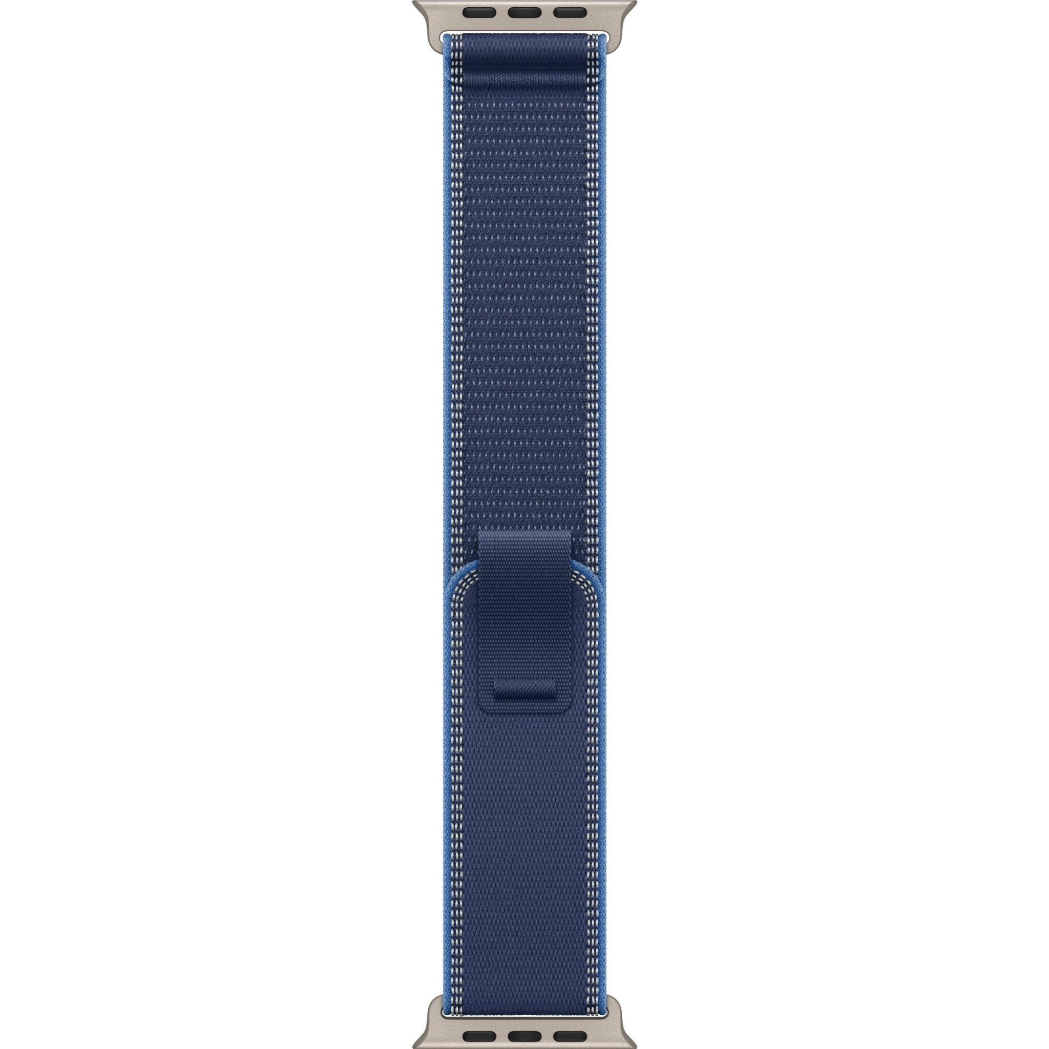 Apple Watch 49mm [Blue/Bright Blue] Trail Loop [S/M] [Natural Titanium Finish]