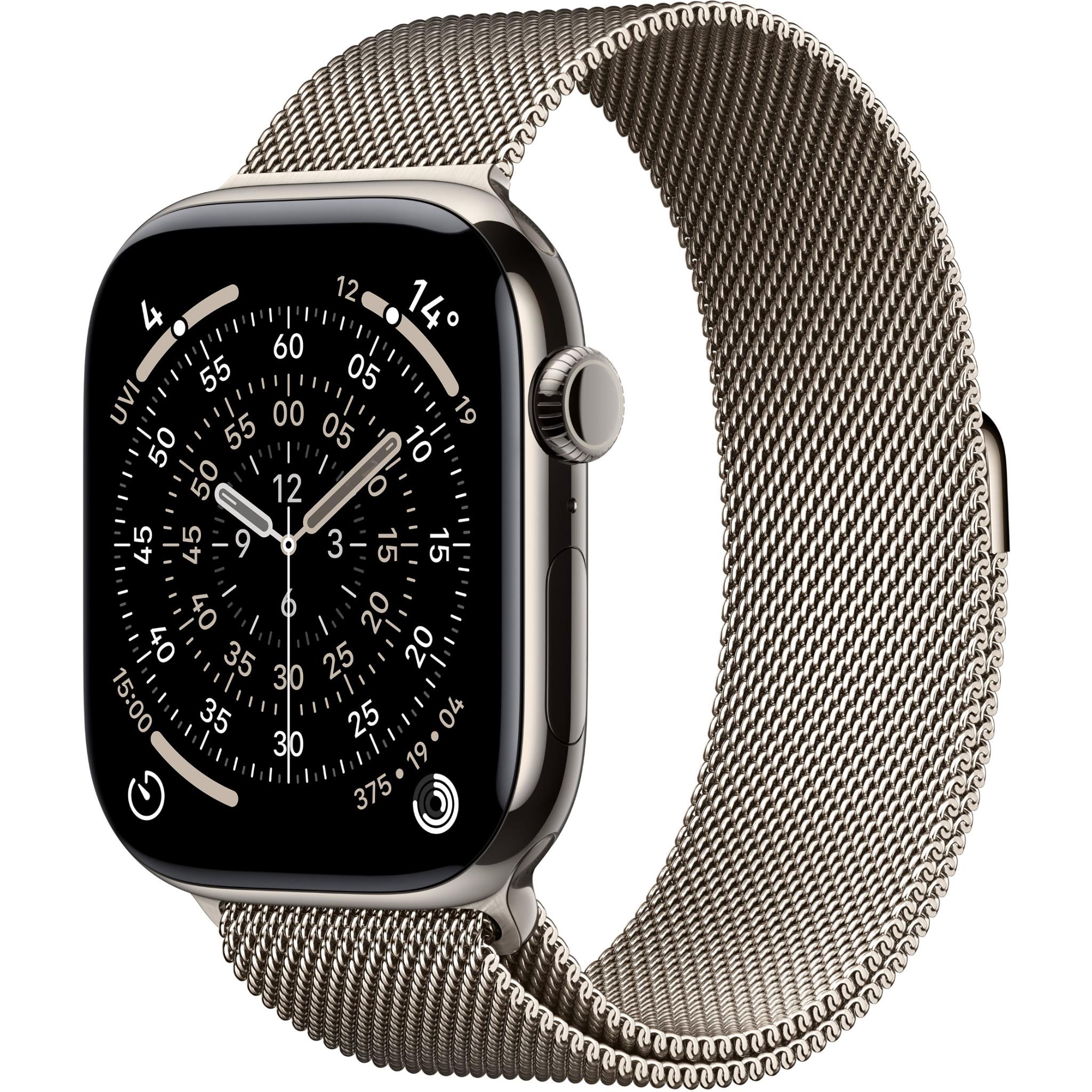 Apple Watch Series 11 46mm Natural Titanium Case GPS + Cellular Natural Milanese Loop (S/M)