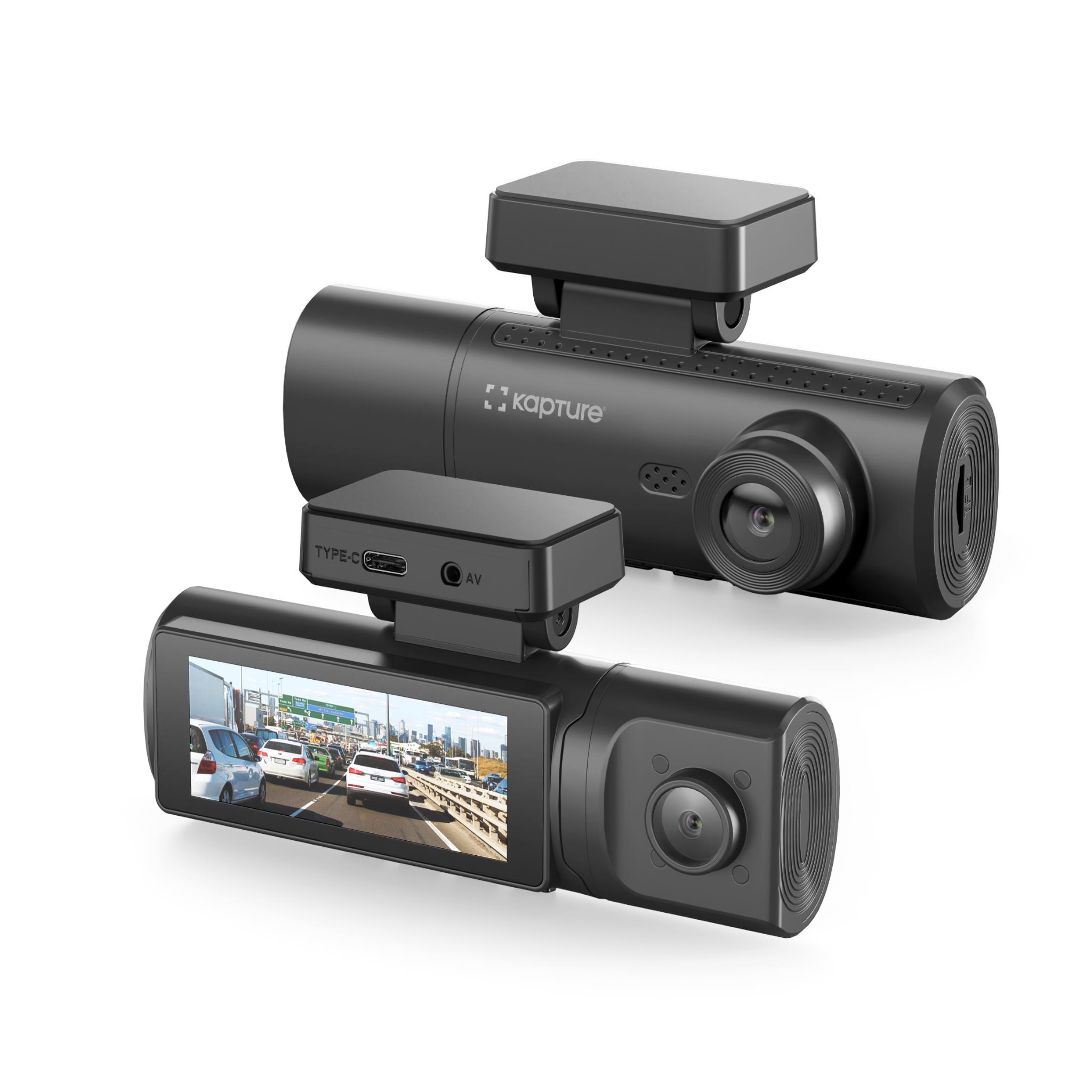 Kapture KPT-3300 4K Front & 1080p Rear Dash Camera with 3.2" Screen GPS Logger