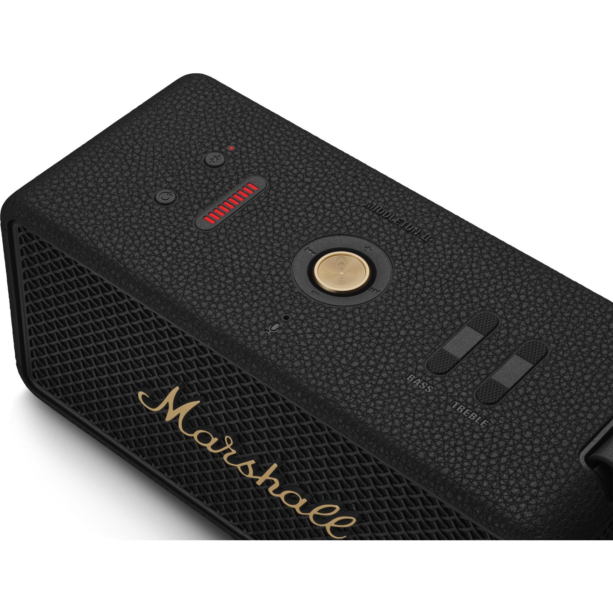 Marshall Middleton II Portable Speaker (Black & Brass) - JB Hi-Fi