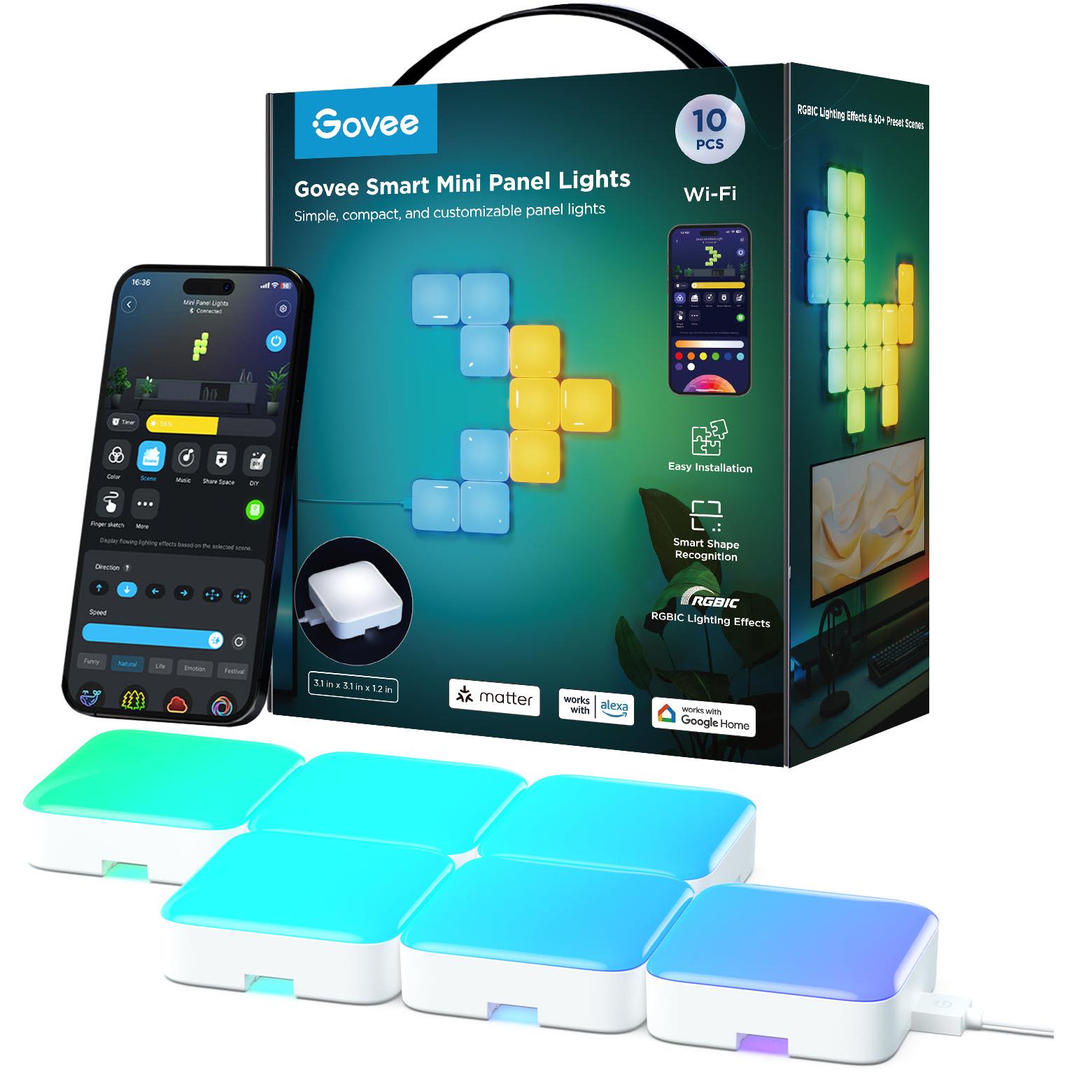 Govee Smart Mini Panel Lights (10 Pack)