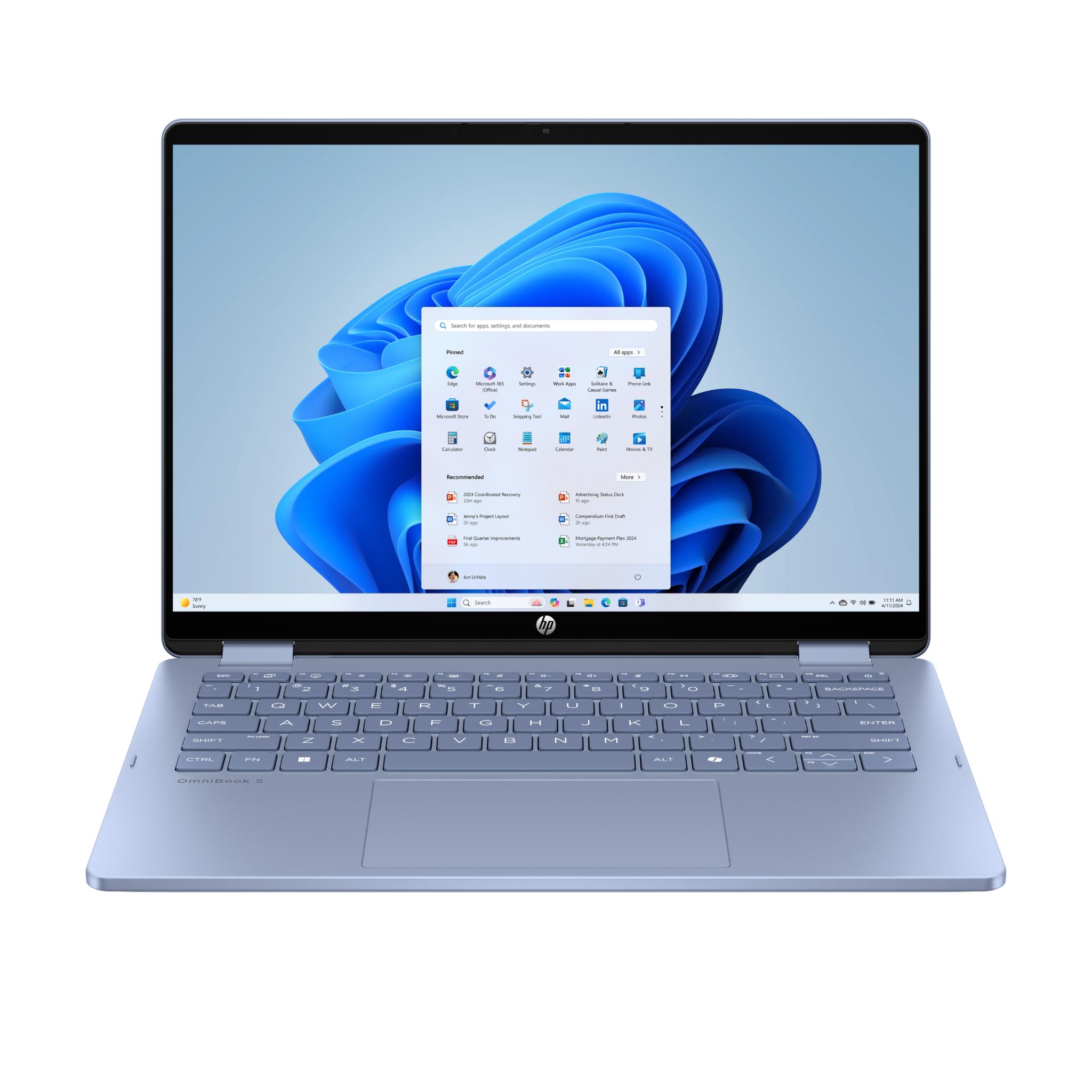 HP OmniBook 5 Flip 14" WUXGA 2-in-1 OLED AI PC Laptop (Intel Core Ultra 5 - 322)[512GB/Sky Blue]