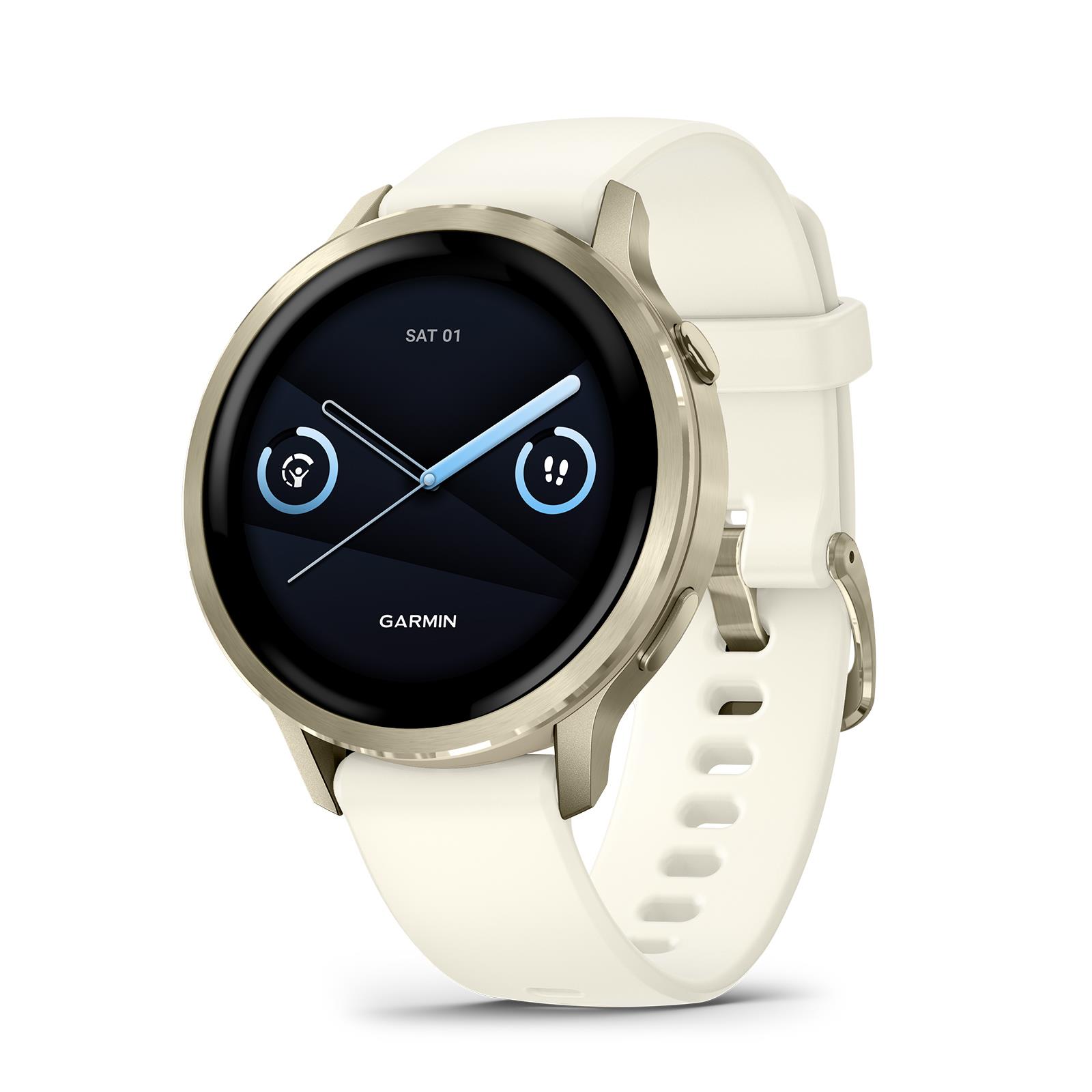 Garmin Venu 4 Smartwatch 41mm (Lunar Gold/Bone Silicone Band)