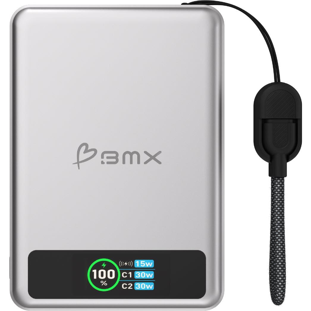 BMX SolidSafe 10K Semi-Solid-State Magnetic Power Bank (Silver)