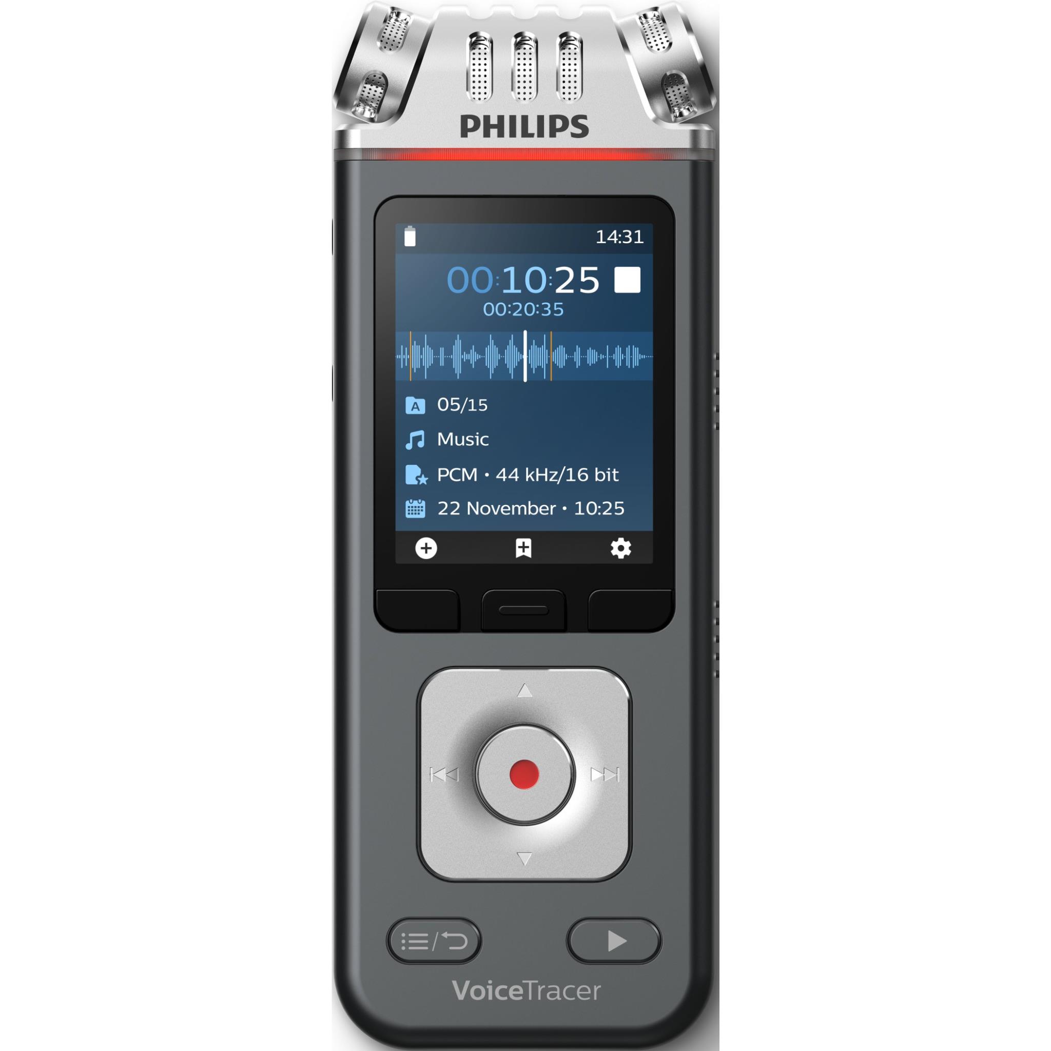 Philips DVT6115 VoiceTracer 3 Mic 8GB Voice Recorder