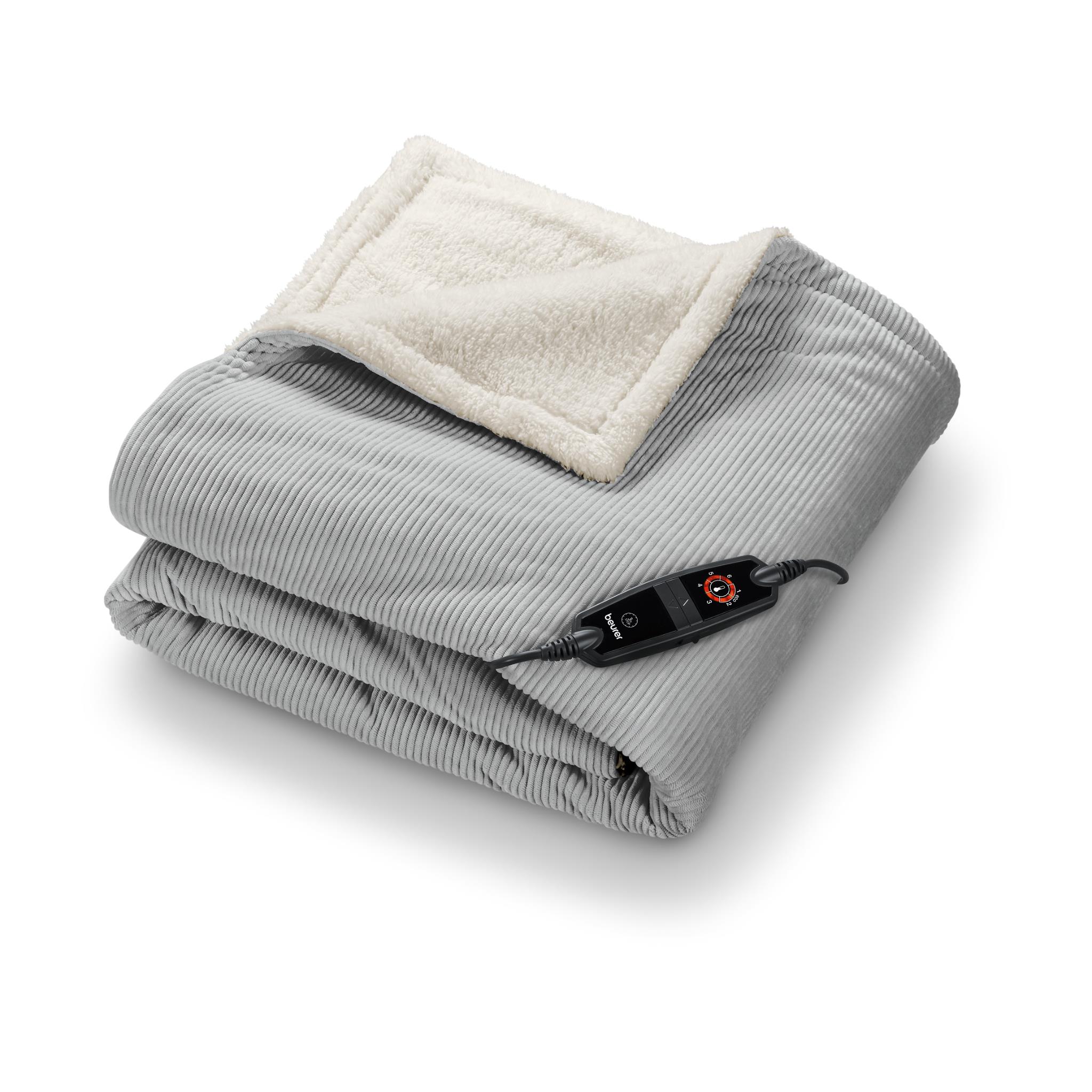 Beurer Corduroy Heated Throw (Light Grey)