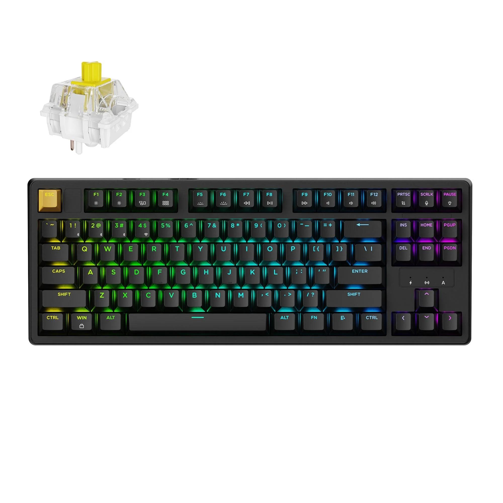 Keychron J4 QMK Wireless Mechanical Keyboard RGB Super Switch Hot-Swappable Banana Switch (Black)