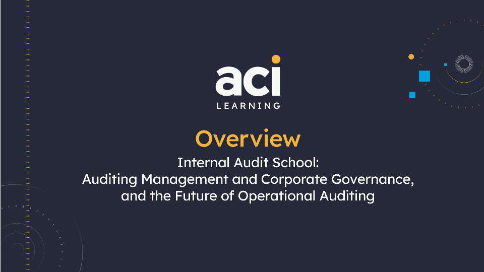 Internal Audit School: Auditing Management and Corporate Governance ...