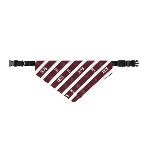 Alabama A&M 1875 Maroon & White Clip-on Pet Bandana — front view