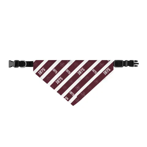 Alabama A&M 1875 Maroon & White Clip-on Pet Bandana — front view