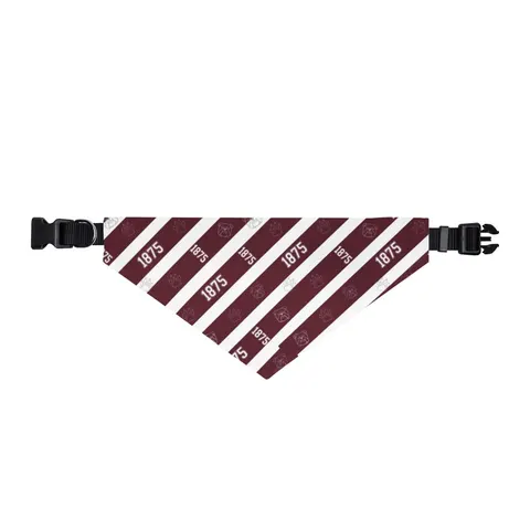 Alabama A&M 1875 Maroon & White Clip-on Pet Bandana — front view