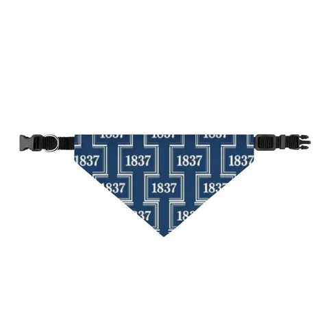 Cheyney 1837 Blue & White Clip-on Pet Bandana — front view
