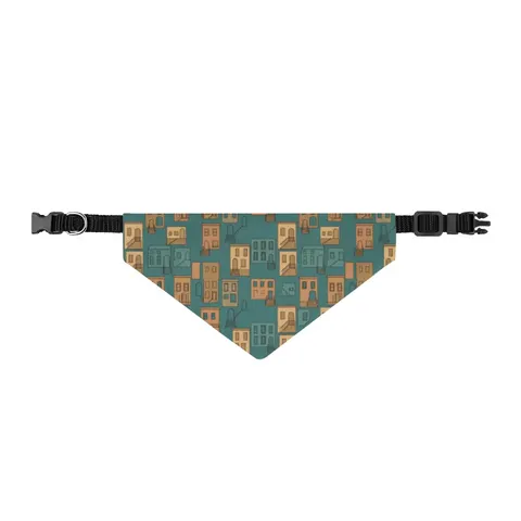 Baltimore Rowhouse Stoops Clip-on Pet Bandana — front view