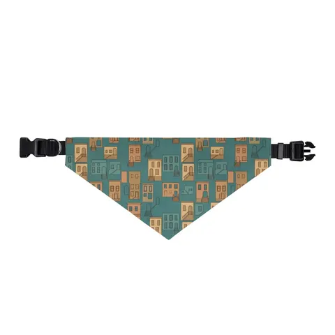 Baltimore Rowhouse Stoops Clip-on Pet Bandana — front view