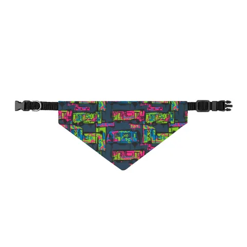 The Bronx Graffiti Train Panels Clip-on Pet Bandana — front view