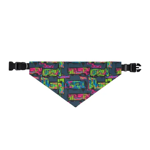 The Bronx Graffiti Train Panels Clip-on Pet Bandana — front view