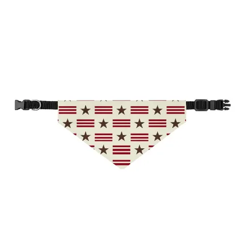 DC Chocolate City Flag Stars Clip-on Pet Bandana — front view