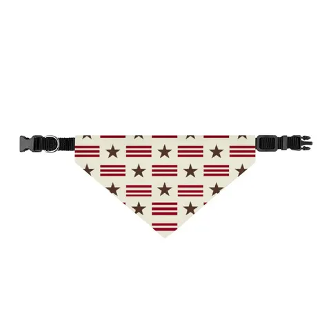 DC Chocolate City Flag Stars Clip-on Pet Bandana — front view