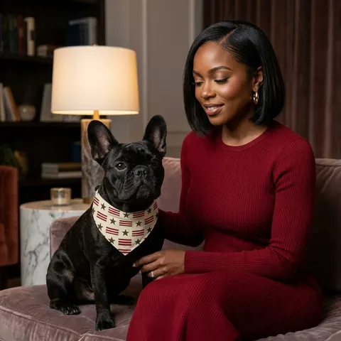 DC Chocolate City Flag Stars Clip-on Pet Bandana