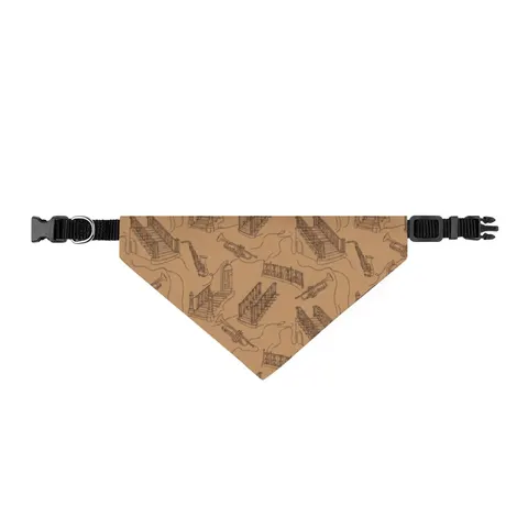 Harlem Brownstone Jazz Lines Clip-on Pet Bandana — front view