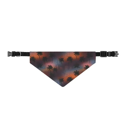 Compton Palm Tree Shadows Clip-on Pet Bandana — front view