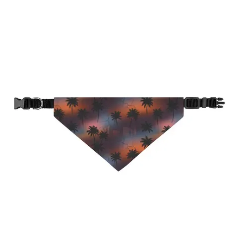 Compton Palm Tree Shadows Clip-on Pet Bandana — front view