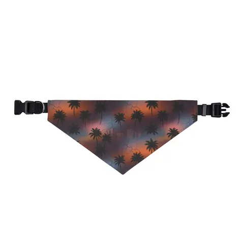 Compton Palm Tree Shadows Clip-on Pet Bandana — front view
