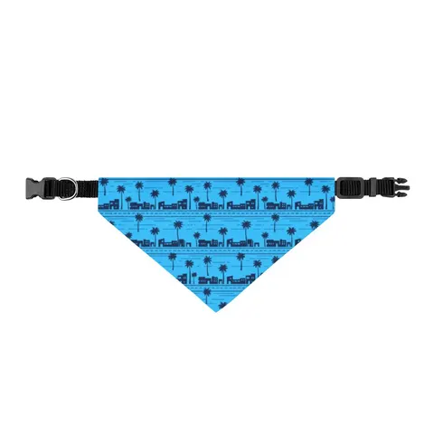 Crenshaw Blue Boulevard Clip-on Pet Bandana — front view
