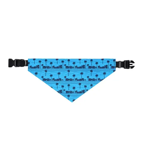 Crenshaw Blue Boulevard Clip-on Pet Bandana — front view