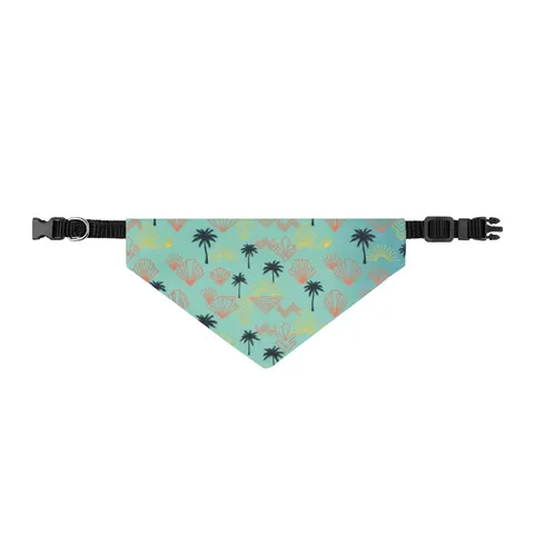 Miami Overtown Pastel Nights Clip-on Pet Bandana — front view