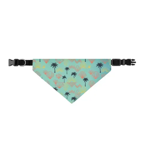 Miami Overtown Pastel Nights Clip-on Pet Bandana — front view