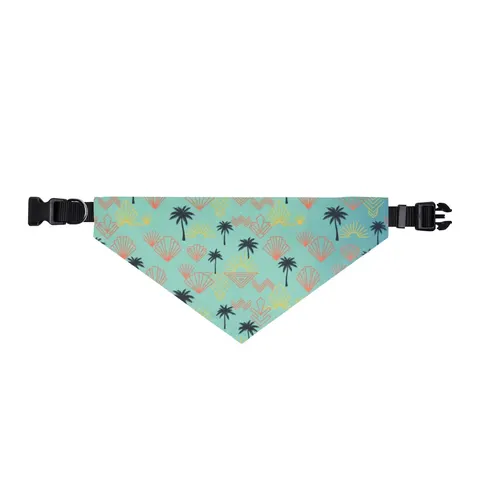 Miami Overtown Pastel Nights Clip-on Pet Bandana — front view