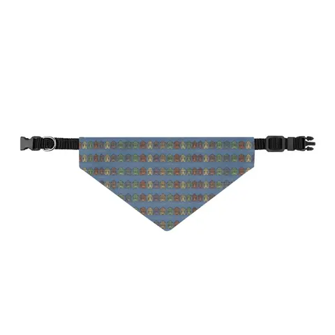 New Orleans 7th Ward Shotgun Houses Clip-on Pet Bandana — front view
