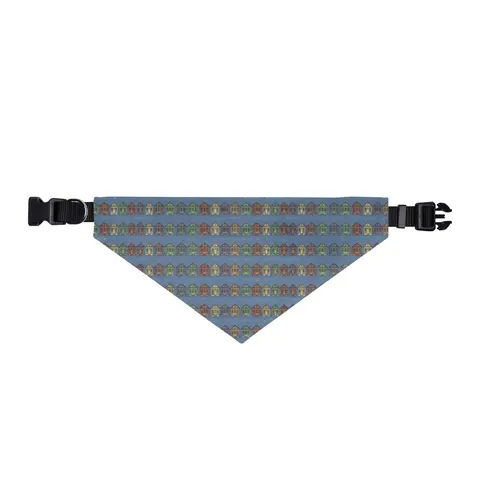 New Orleans 7th Ward Shotgun Houses Clip-on Pet Bandana — front view