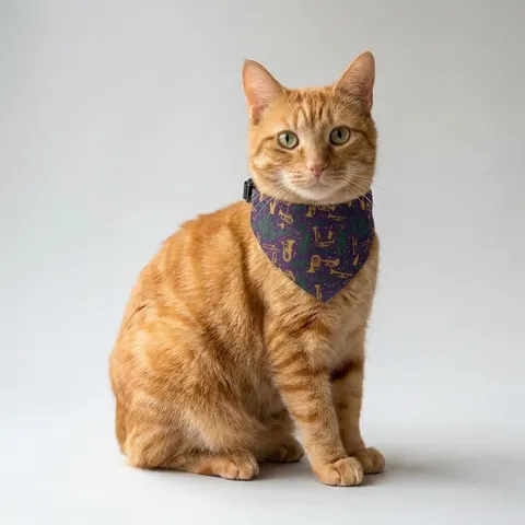 New Orleans Treme Brass Band Clip-on Pet Bandana