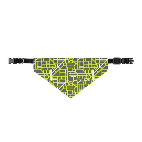 Queens South Jamaica Grid Clip-on Pet Bandana — front view