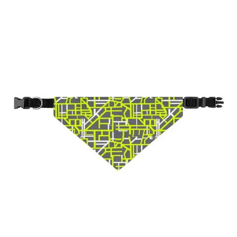 Queens South Jamaica Grid Clip-on Pet Bandana — front view