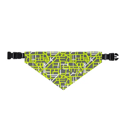 Queens South Jamaica Grid Clip-on Pet Bandana — front view