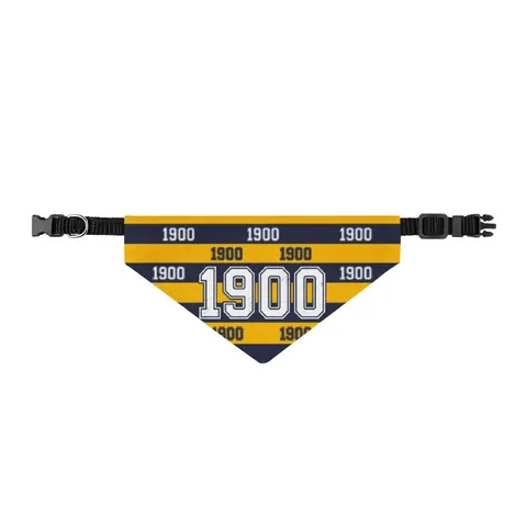 Coppin State 1900 Blue & Yellow Clip-on Pet Bandana — front view