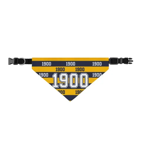 Coppin State 1900 Blue & Yellow Clip-on Pet Bandana — front view