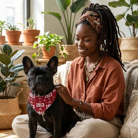 Delta 1913 Crimson Stamp Clip-on Pet Bandana