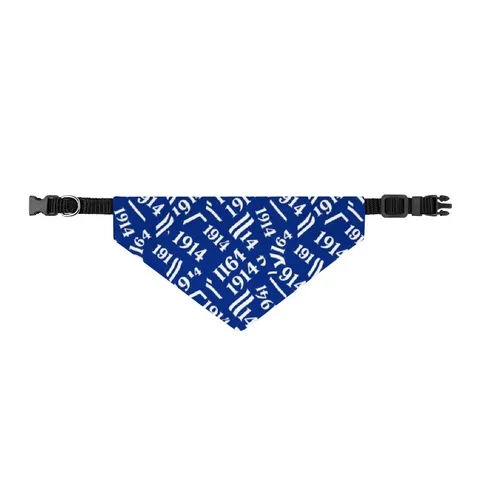 Sigma 1914 Royal Blue & White Clip-on Pet Bandana — front view